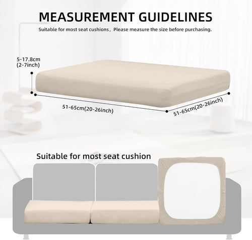 8Pcs Outdoor Cushion Covers, Patio Cushion Covers,Stretch Elastic Slipcovers, Replacement Washable & Reusable Furniture Protector for Patio Couch (Beige,Cover Only)